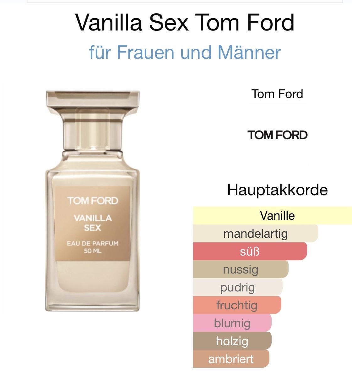 Tom Ford Profumi & Eau de Toilette: Tom Ford Vanilla Sex - 2ML - Probe – Nuovo (secondo la descrizione) da Düdingen venduto da parfum_tester 2