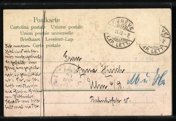 Ansichtskarten: Genève, Le Débarcadère de l'Ariana, K – Gebraucht aus Berlin von bartko-reher 1