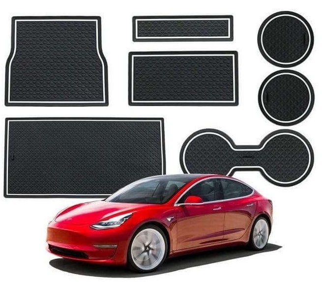 Tesla Tappeti & Tappetini: 7-teiliges Matten-Set Tesla Model 3 bis 2020 – Nuovo e nell'imballaggio originale da Uerkheim venduto da Justi.y
