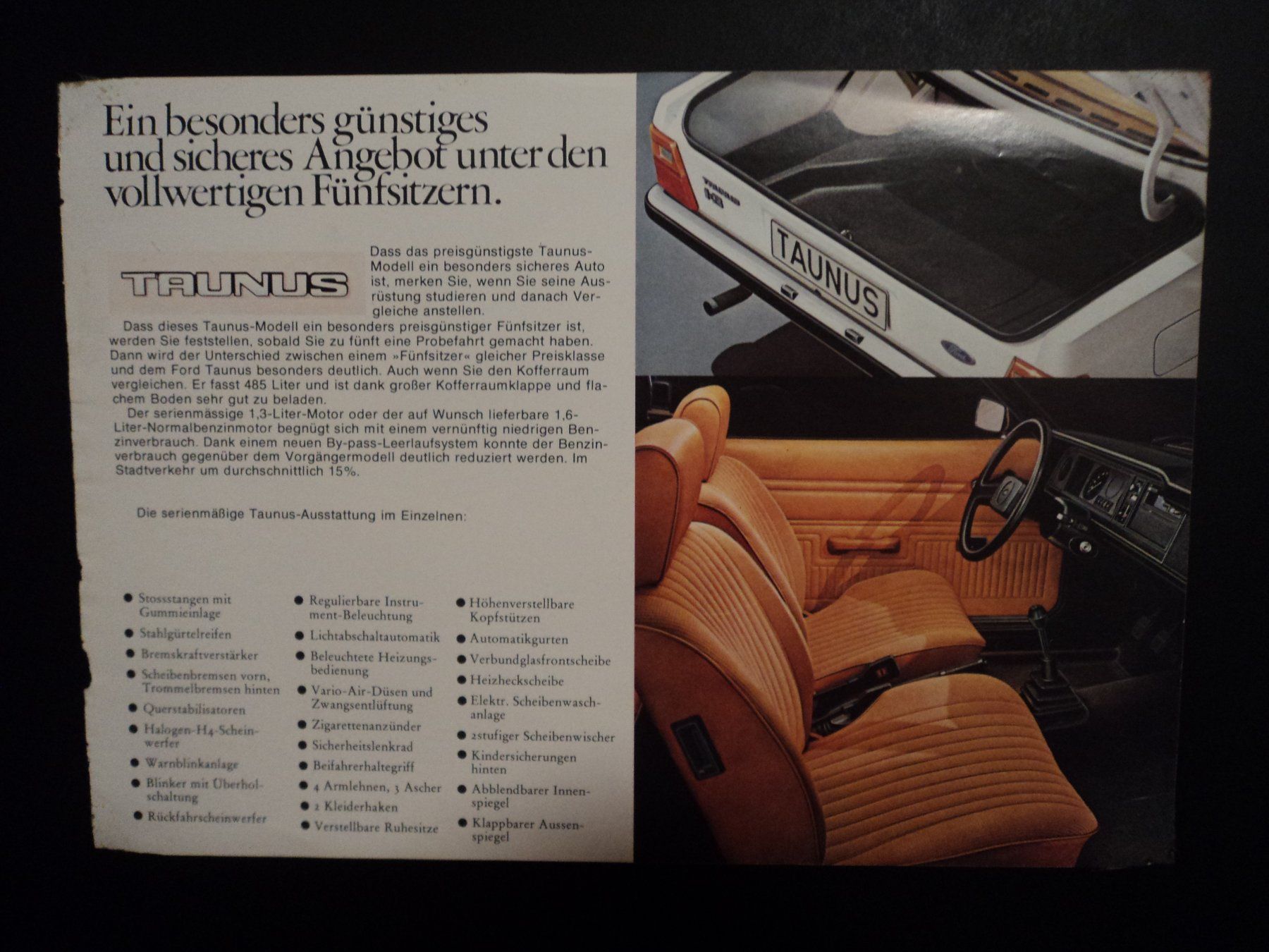 Ford Documents: Prospekt Ford Taunus – D'occasion à Schwarzenburg par modelCARama 1
