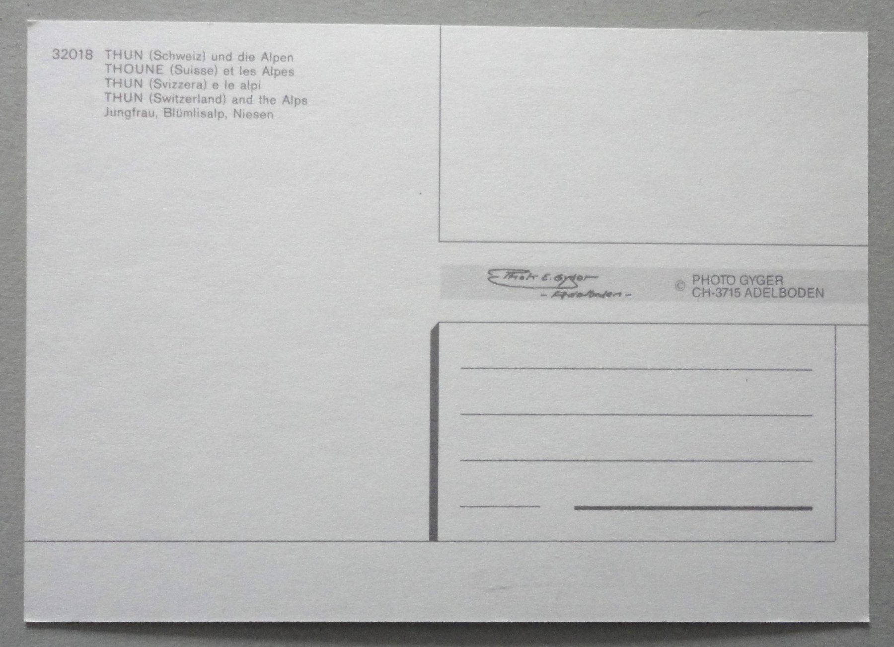 Cartoline postali: Thun und die Alpen – Usato da Fétigny venduto da Billy2miny 1