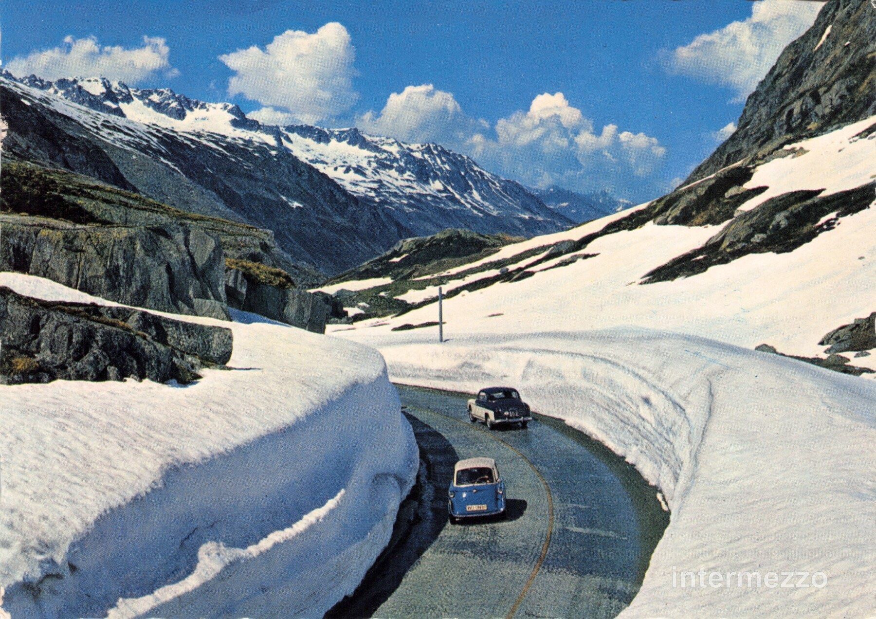 Cartoline postali: Gotthard // Alte Autos Oldtimer Schneewände – Usato da Basel venduto da intermezzo12