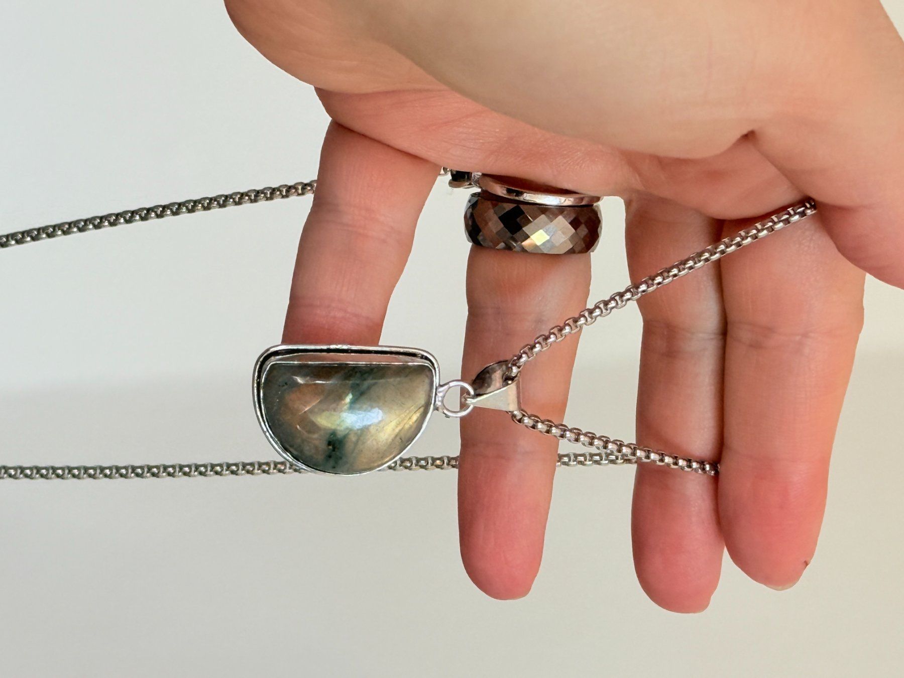 Catenine: Magnifique collier avec labradorite – Nuovo e nell'imballaggio originale da Genève venduto da AWWA 8