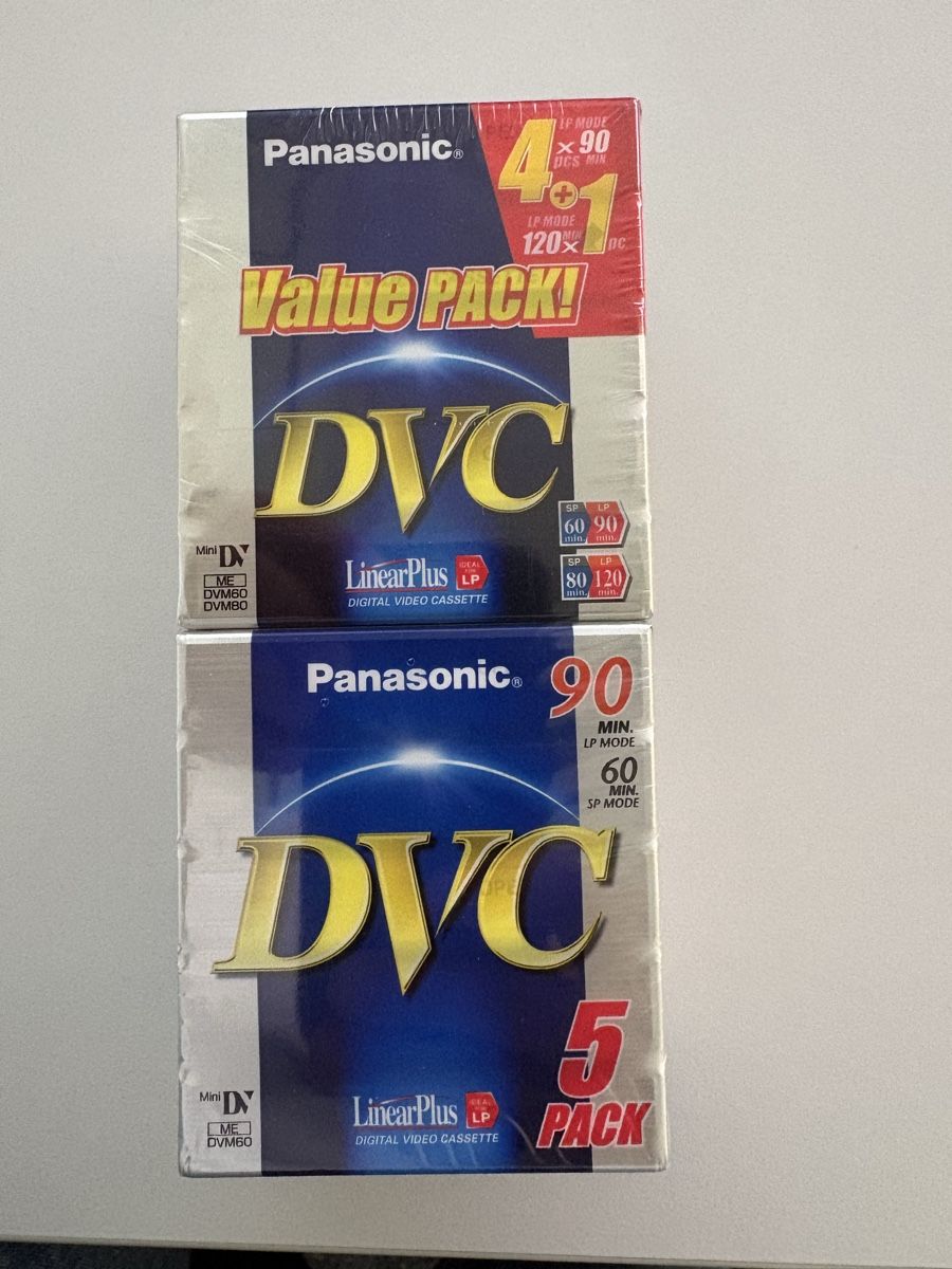 Cassette vuote: Panasonic DVC Mini DV Kassetten 4+1 und 5er Pack – Nuovo e nell'imballaggio originale da Richterswil venduto da Martin01016