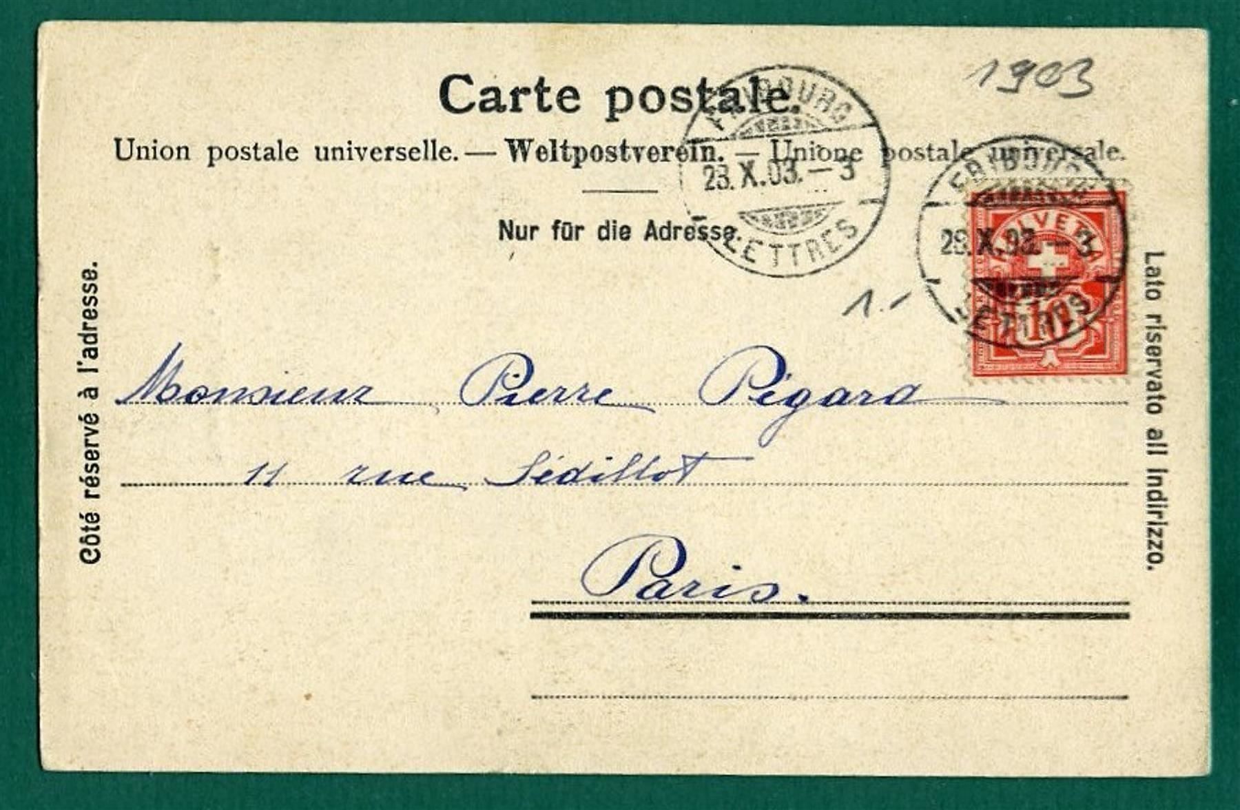 Ansichtskarten: Baumstudien Nr. 8, 1903, gelaufen – Gebraucht aus Sargans von Hausi1951 1