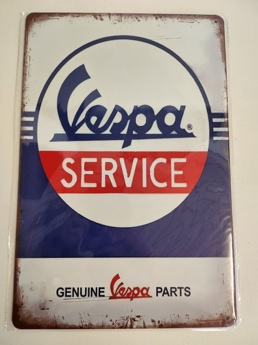 Vespa Schilder: Vespa Service Blechschild 20x30cm – Neu und originalverpackt aus Tuggen von Zweitechanceboutique
