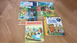 4 Kinderbücher,Rotkäppchen,Bauernhof,Zoo🐶
