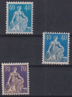 R38) Lot Helvetia 156, 161, 162, mit Gummi ohne Falz