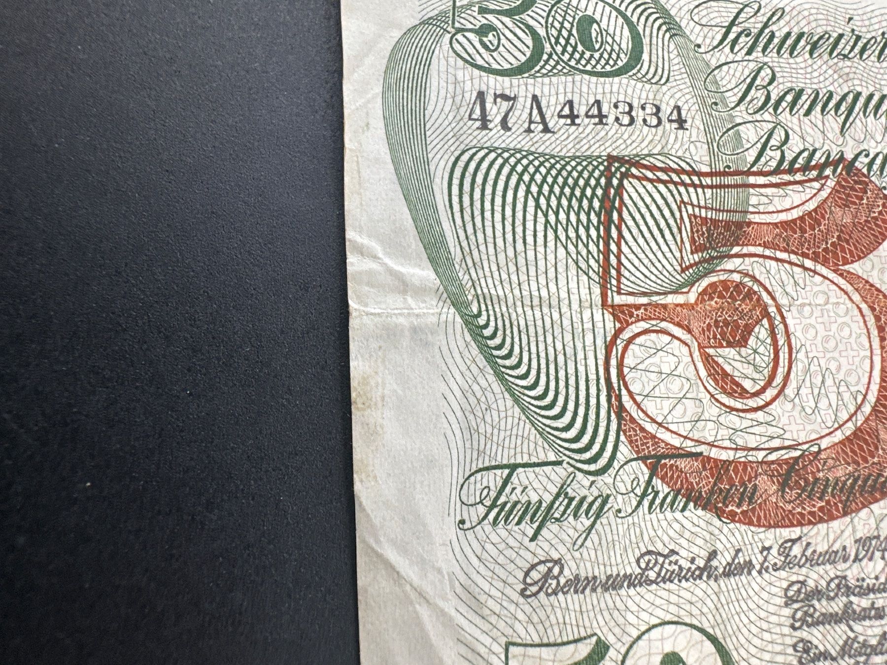 Billets de banque: 50 Fr.-Note Schweiz 1974 – D'occasion à Herisau par herau 3