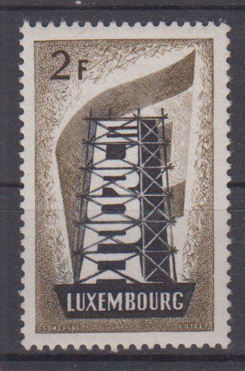 Tutti i francobolli: Luxemburg 1956: 2 Fr. CEPT ** - Kat. 200.-- – Nuovo (secondo la descrizione) da Eschlikon TG venduto da PhilCon
