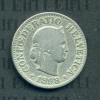 CHF___0.10 1898 s+ Abart offene 9 bei Jahreszahl 10 Rappen