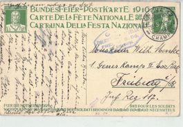 CH Ganzsache Bundesfeier 1916 Dt. Zensur