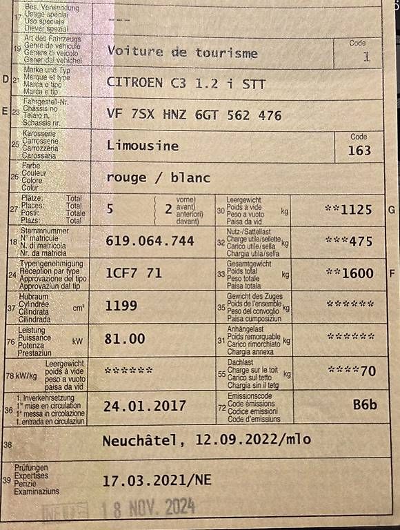Automobili: Citroën C3 1.2 i STT (PureTech) – Usato da Corcelles NE venduto da GPA1965 1