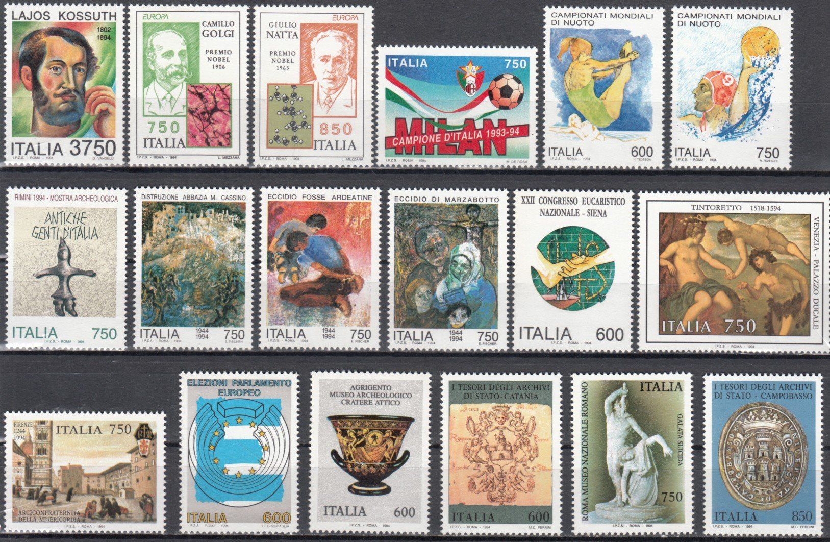 Alle Briefmarken: Italien 1994 postfrisch – Gebraucht aus Bürglen TG von StampGraf 2