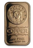 USA - Liberty Head - 1 Unze Kupfer Barren
