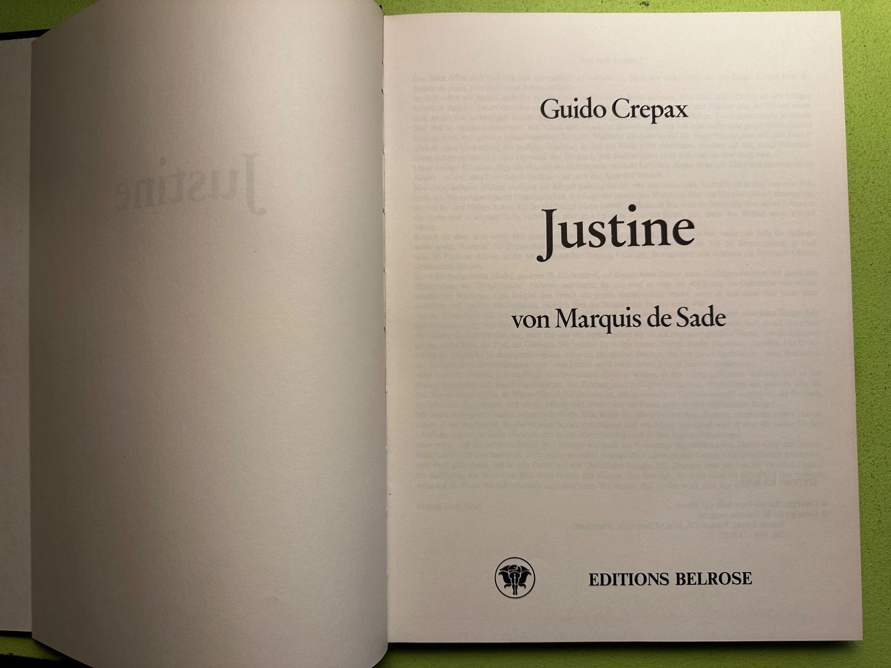 Comics: Guido Crepax: Justine. – Gebraucht aus Zürich von allp 1