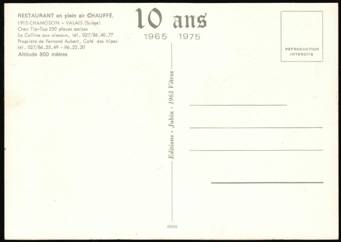 Ansichtskarten: AK Restaurant Chauffé, Chamoson VS – Gebraucht aus Zürich von Tolima194 1