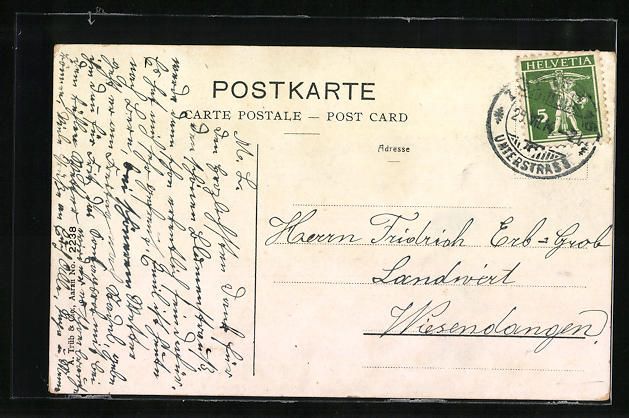 Cartoline postali: Seengen, Ortsansicht vom Hotel Eichenber – Usato da Berlin venduto da bartko-reher 1
