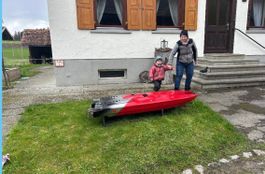 Riesen Rennboot 2 Meter mit pollini Motor komplett