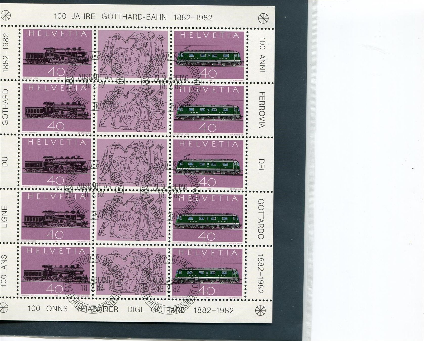 Tutti i francobolli: 1982 100 J. Gotthardbahn Kleinb. ET-O – Nuovo (secondo la descrizione) da Winterthur venduto da Kyoung