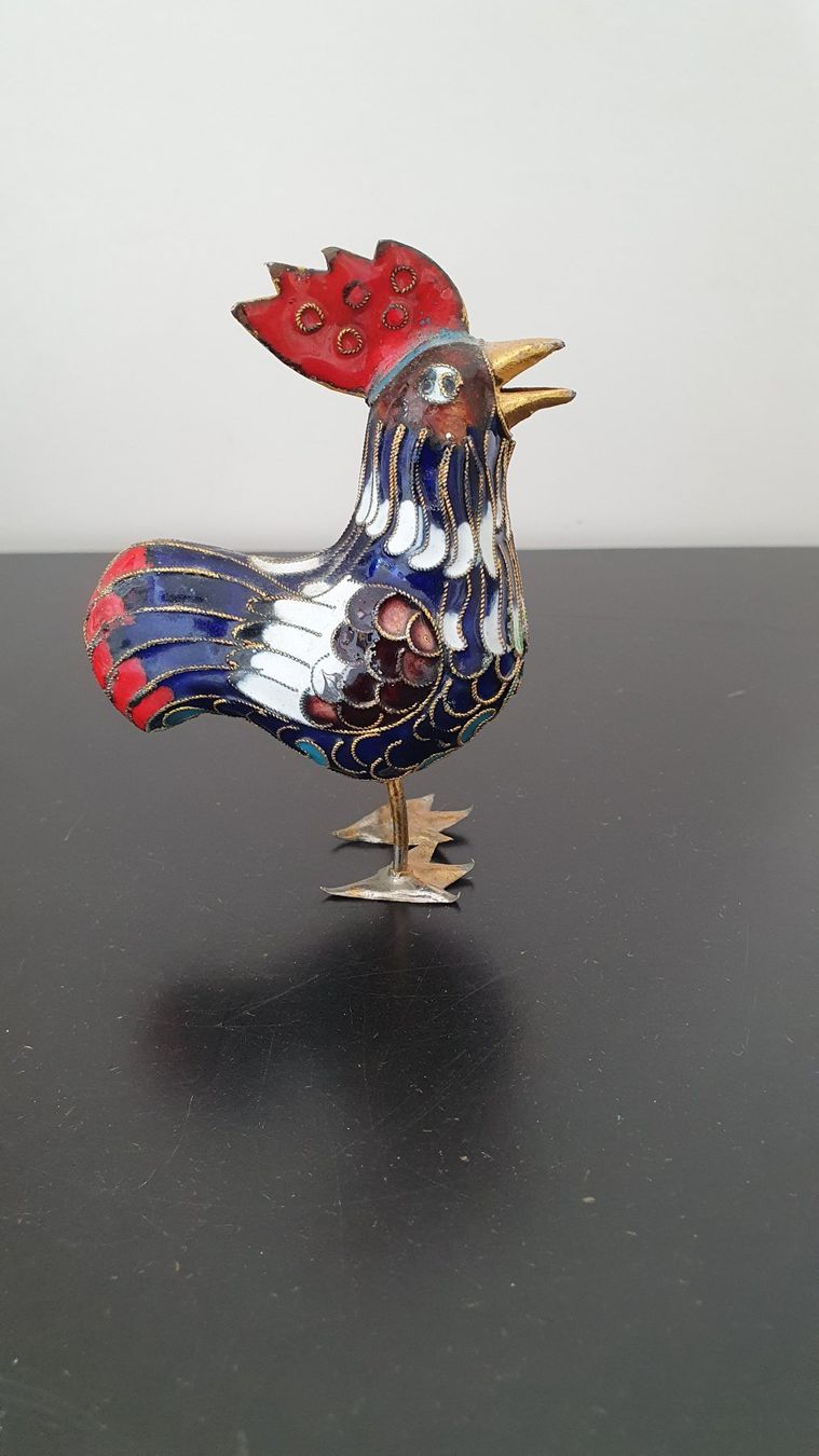 Figuren: Cloisonné Hahn / Güggel / Rooster – Gebraucht aus Glattfelden von sessa123 2