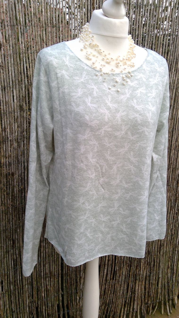 Maglioni & Felpe: Pullover vert tilleul motifs libellules Chicorée, taille L – Nuovo (secondo la descrizione) da Agiez venduto da chouchanelle 1
