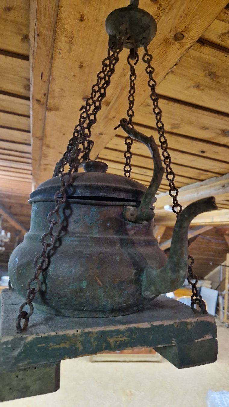 Teiere: Antike Teekanne mit Kette, Deko-Objekt, Jugendstil – Usato da Ennenda venduto da Mr.Alpen16536 4