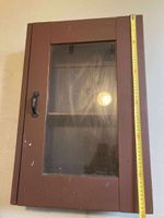 Brown Wooden Wall Cabinet with Glass Door. Storage!