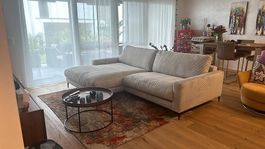 Ecksofa, Cord hellgrau