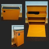 Vintage Putzkasten / Schuhputzkiste /Metall, Orange