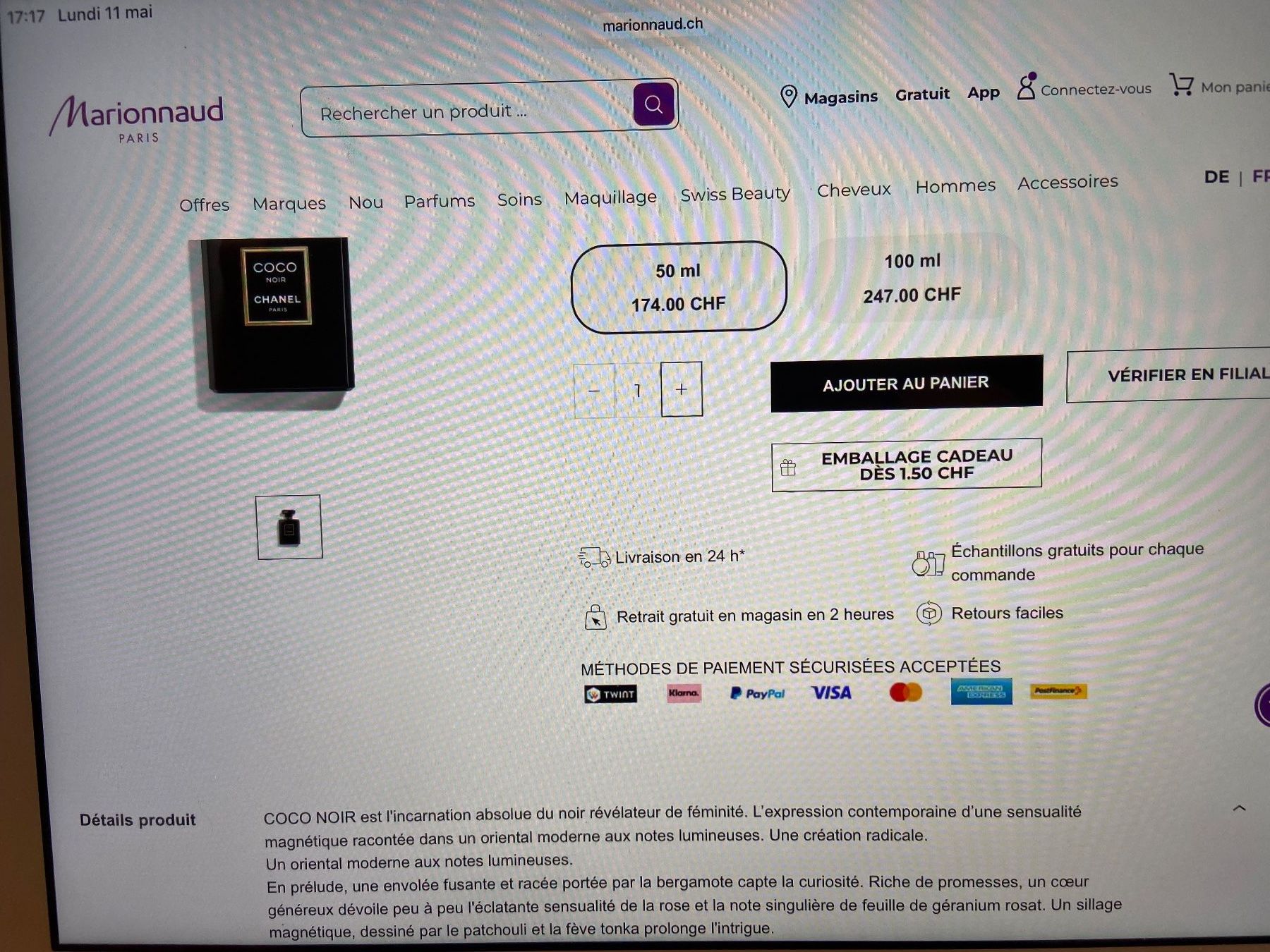 Chanel Parfum & Eau de Toilette: CHANEL Coco Noir Eau de parfum 50ml quasi plein – Neu (gemäss Beschreibung) aus Genève von kik_8jd6 5