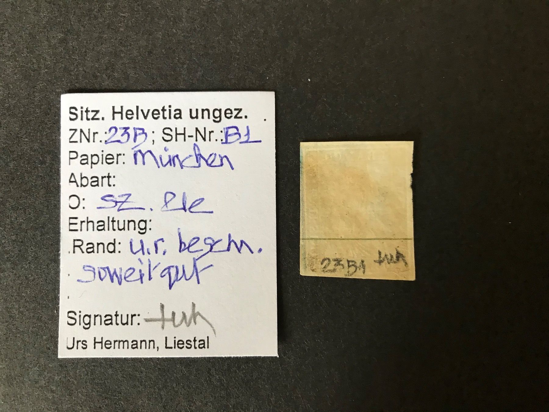 Tutti i francobolli: Strubel 23 B mit Kleinattest U. Hermann – Usato da stäfa venduto da brandy66 1
