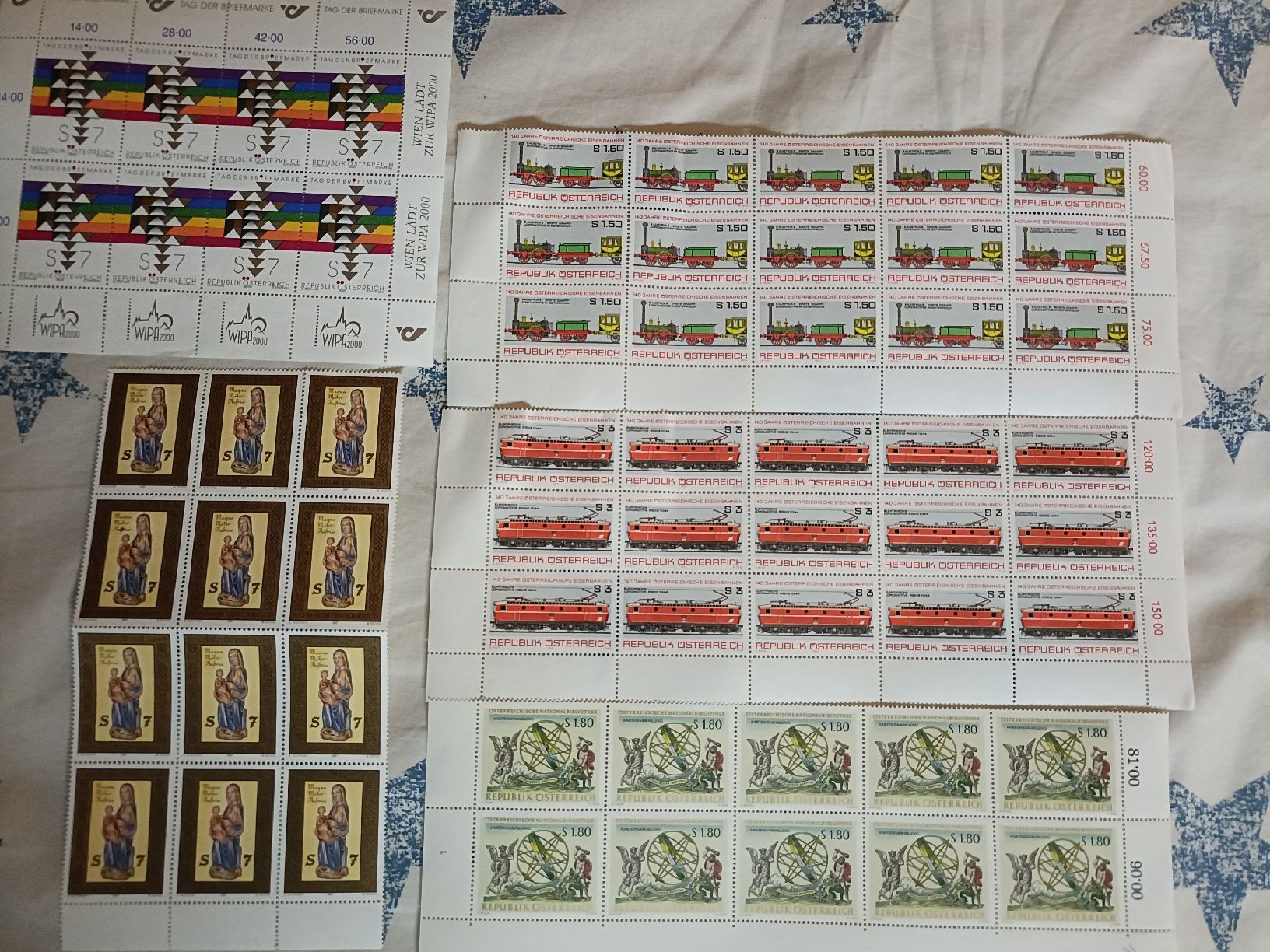Tutti i francobolli: 5 BRIEFMARKEN BOGEN ÖSTERREICH – Nuovo (secondo la descrizione) da Sargans venduto da Polifemo58