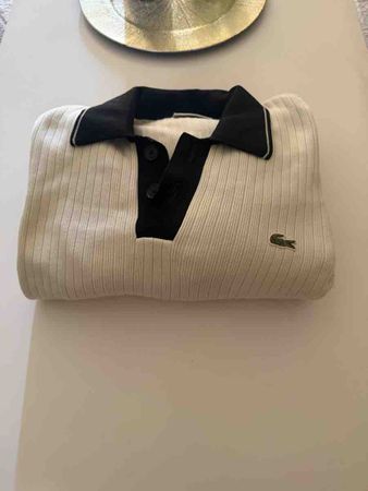 Polo Lacoste beige noir homme taille L-XL (Large)