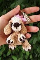 Amigurumi Schlüsselanhänger mit Hund  Neu, handgemacht. 
