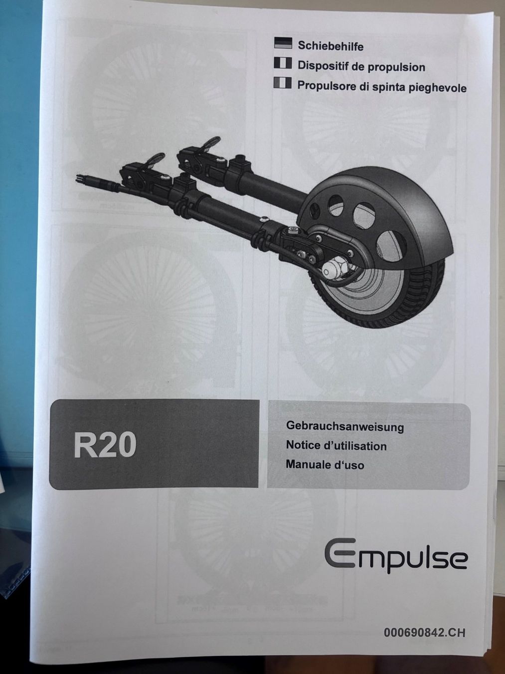Sedie a rotelle: Breezy Basix Rollstuhl mit Empulse R20 Schiebehilfe – Usato da Kriessern venduto da PapaQ 6