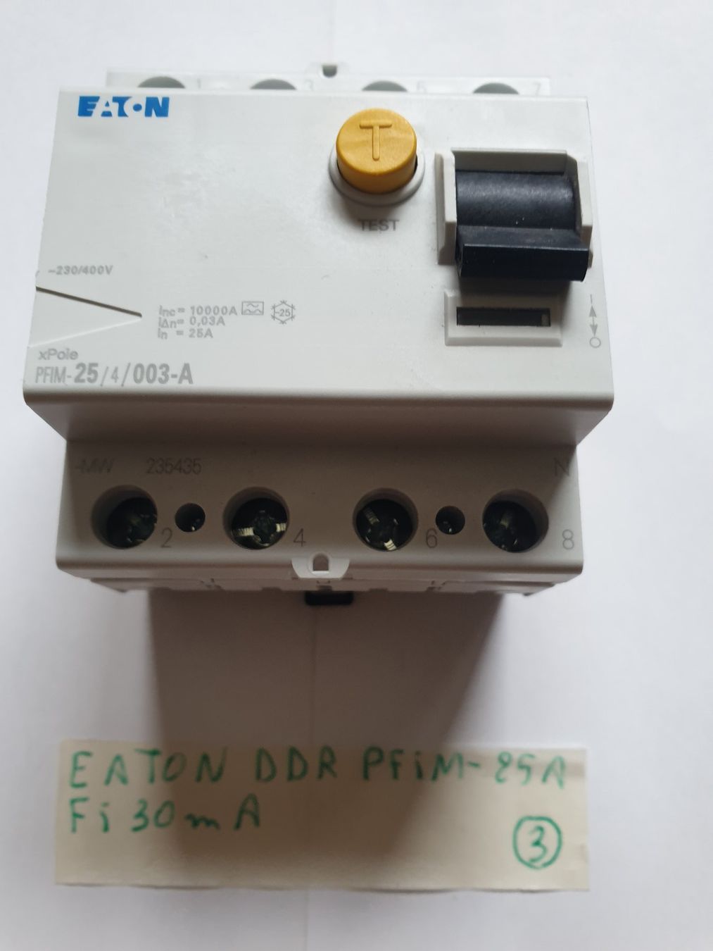 Eaton Alimentazione elettrica: EATON DDR PFIM-25A / FI 30mA – Usato da Moudon venduto da Amaroli7