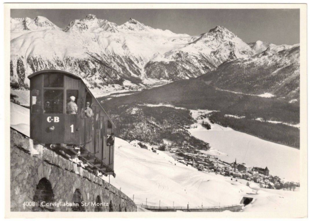 Ansichtskarten: St. Moritz - Standseilbahn Muottas Muragl – Gebraucht aus Binningen von Mountainrider