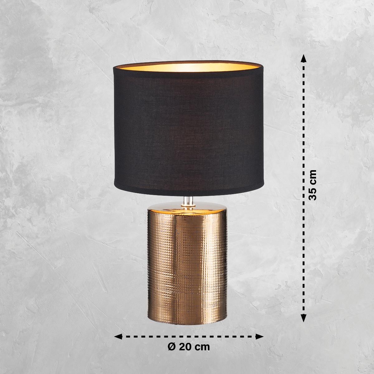 Lampade: Tischleuchte, Stoffschirm, 35 cm Höhe – Nuovo (secondo la descrizione) da Kreuzlingen venduto da Smart-Light 1