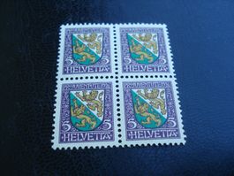 Pro Juventute 1926, 4erblock Wäppli Thurgau **
