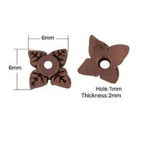 20 Perlkappen leaf  kupfer 6x6x2mm