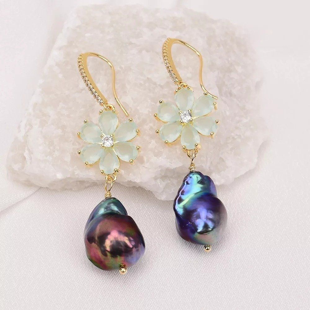 Orecchini pendenti & Orecchini a lobo: Lua Schwarz Perlen Ohrhänger Echt Boucles Chandelier Perle – Nuovo (secondo la descrizione) da Prilly venduto da ilyria73