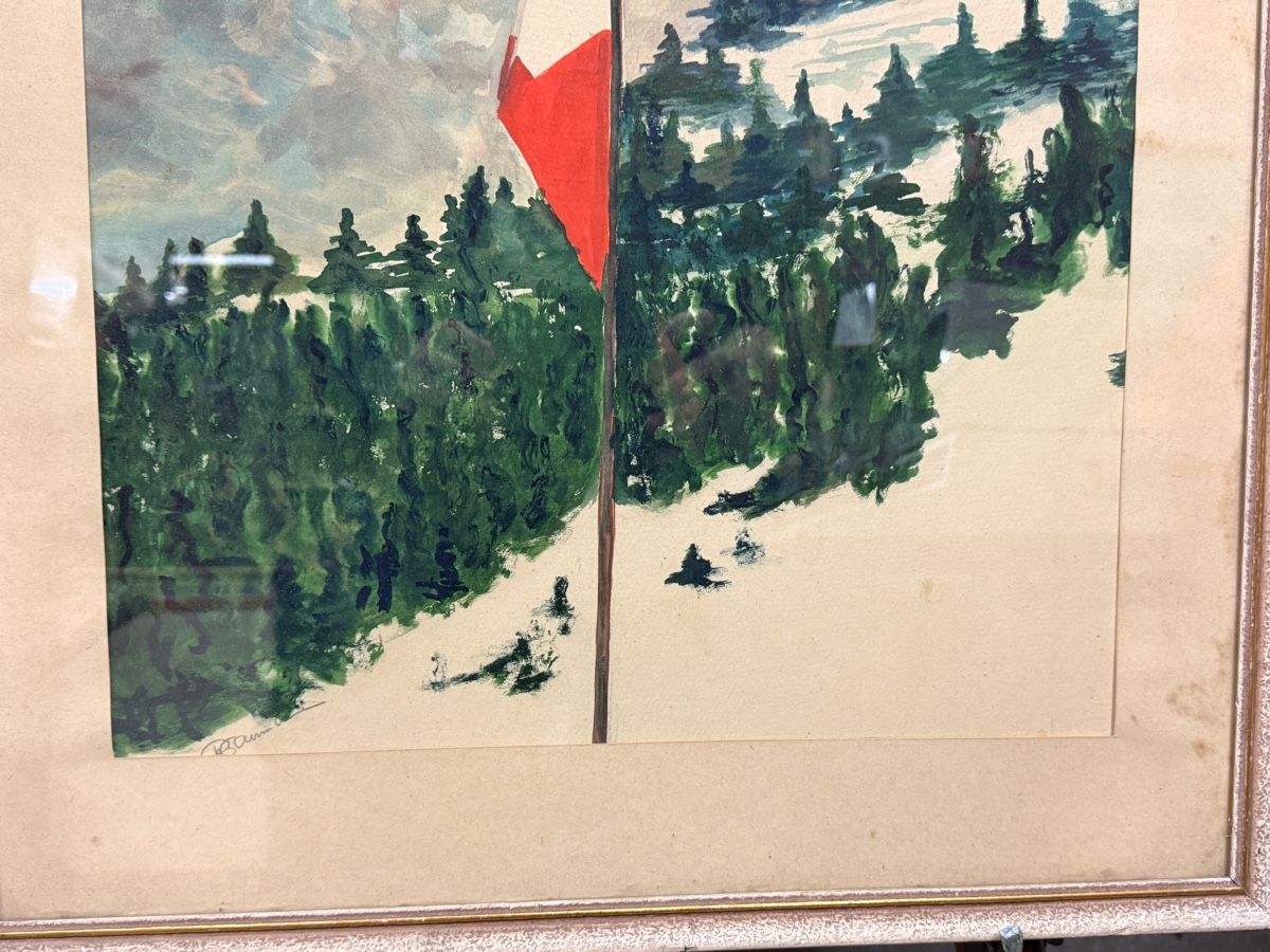 Gemälde: Winterliches Schweizer Bergpanorama Aquarell Gemälde – Gebraucht aus schaffhausen von VintAntik_1980 6