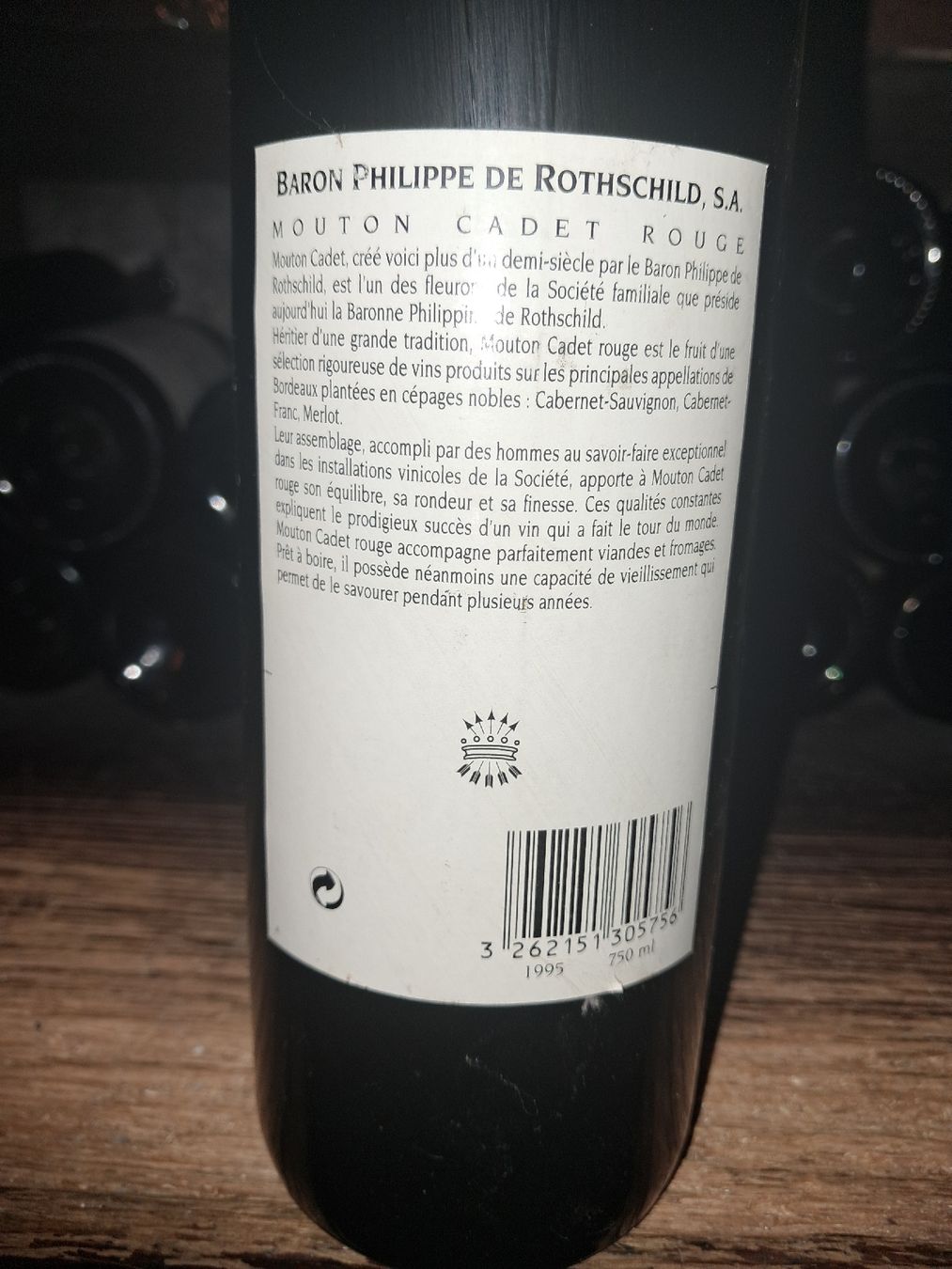 Vino: Mouton Cadet Bordeaux Rouge 1995 – Nuovo e nell'imballaggio originale da Le locle venduto da juliensaran 3