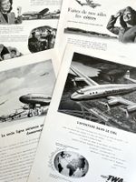 TWA Trans World Airline - 4 alte Werbungen /Réclames 1946/48