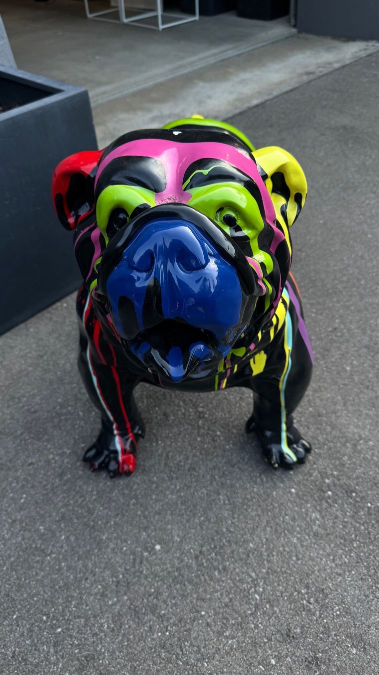 Statuette: Farbiger Bulldogge / Hund – Usato da Basel venduto da VIO100