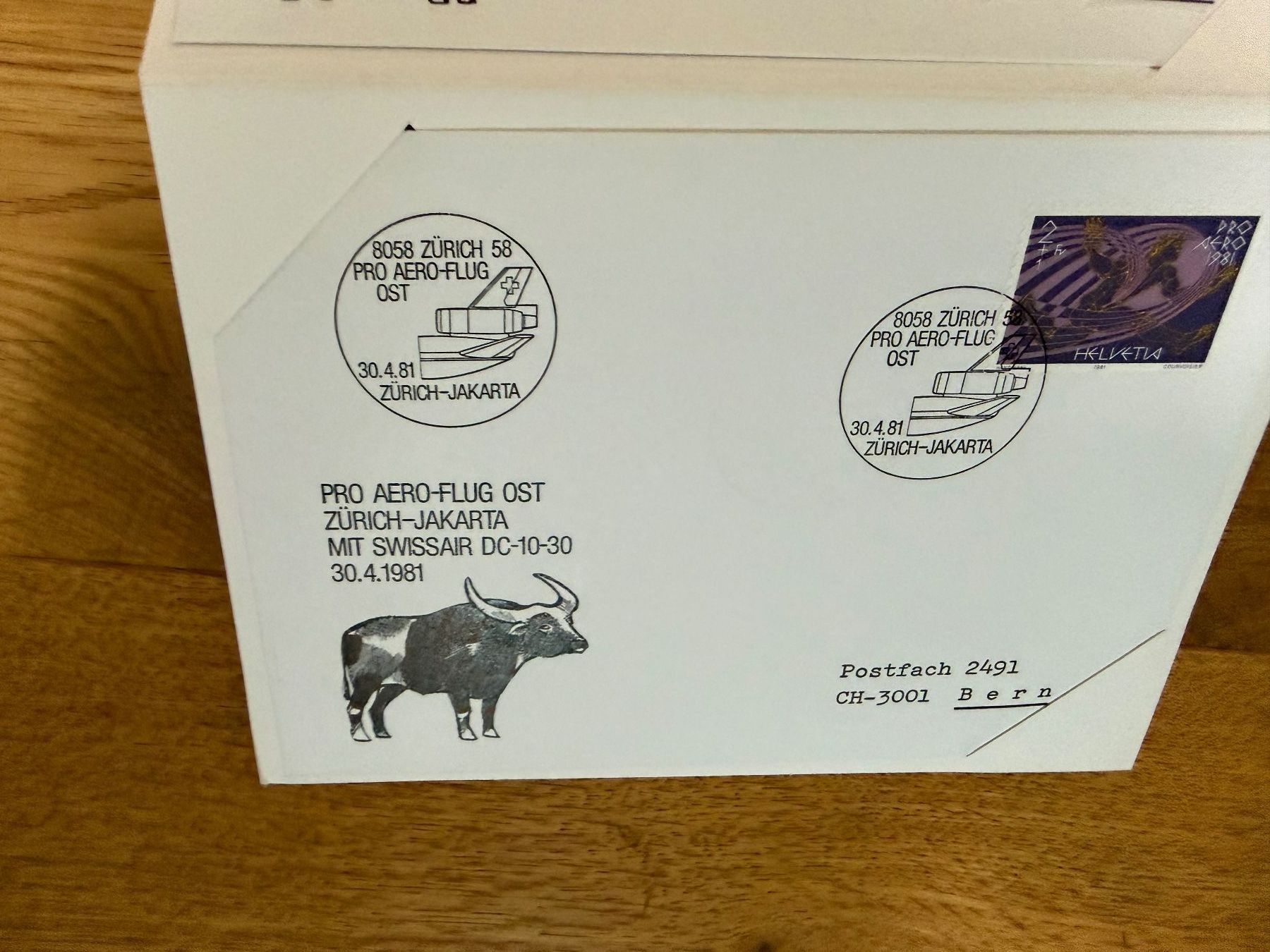 Buste & buste per spedizione: 5 Luftpostkarten, 50 Jahre Jubiläum, 1981, Erni – Usato da Oberhasli venduto da Sicurezza 5