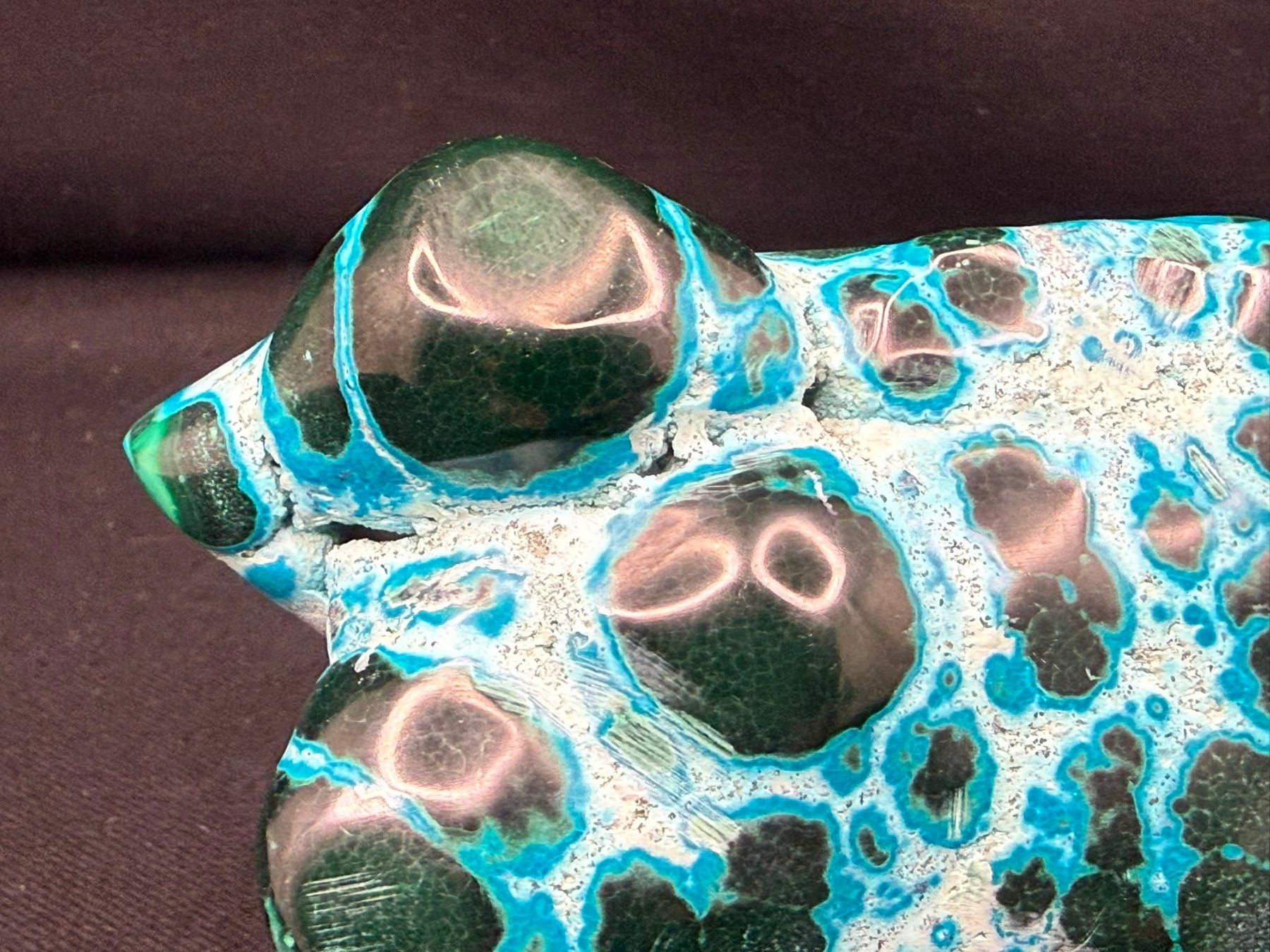 Minéraux & Lithothérapie: Malachit und Chrysocolla poliert – D'occasion à Schinznach Bad par Demerald 2