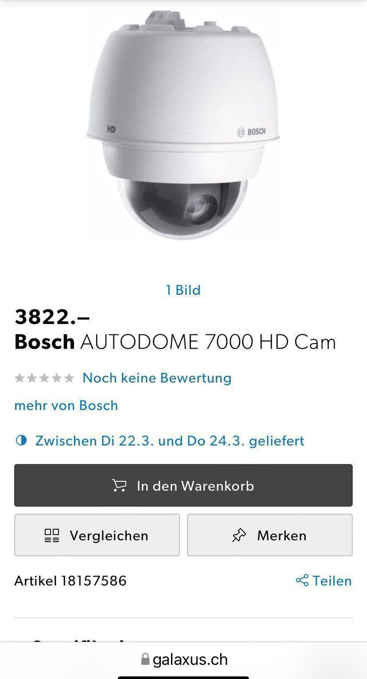 Webcam: Netzwerkkamera Bosch Autodome 7000 – Nuovo (secondo la descrizione) da Suhr venduto da Siwi