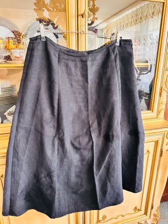 Schwarzer Talbots Rock schwerem 100 % Leinen Jupe Lin